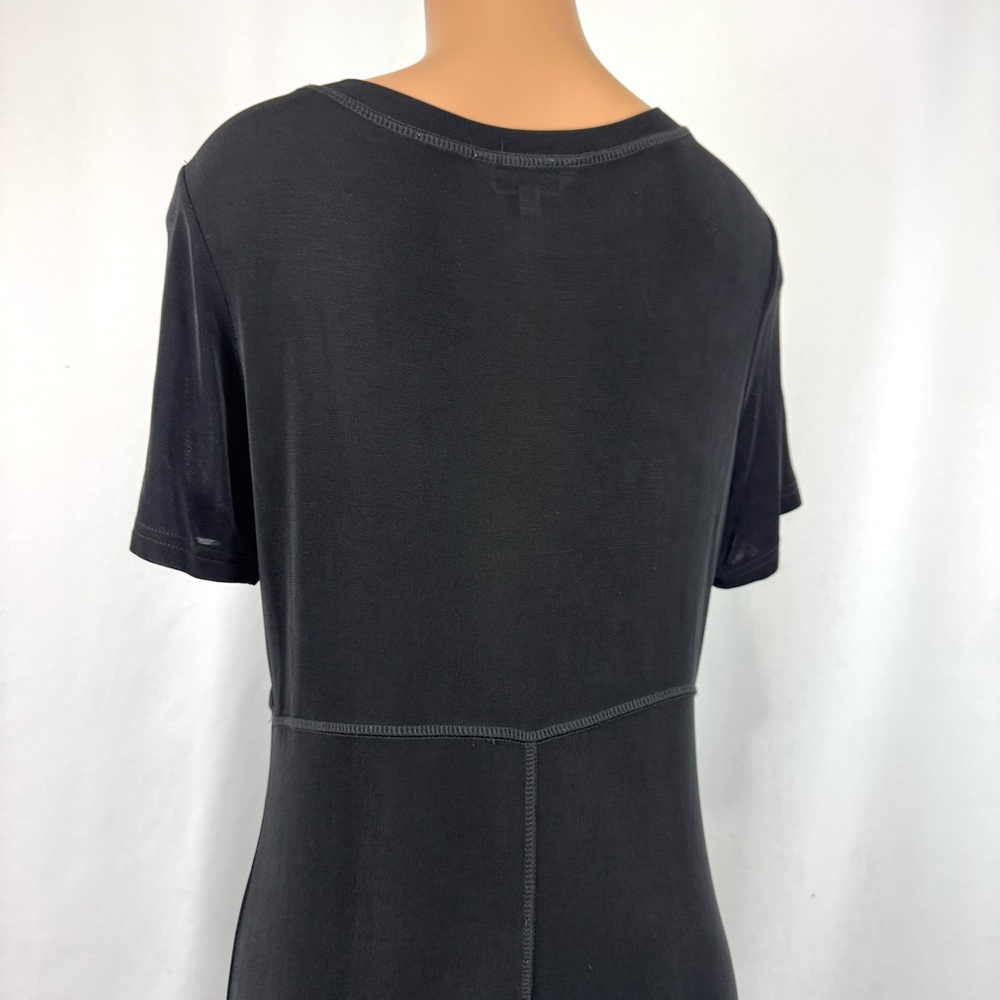 Travel Smith Women’s Sz XL Black Short Sleeve Maxi Dress Slinky Stretchy Comfort - Picture 5 of 11